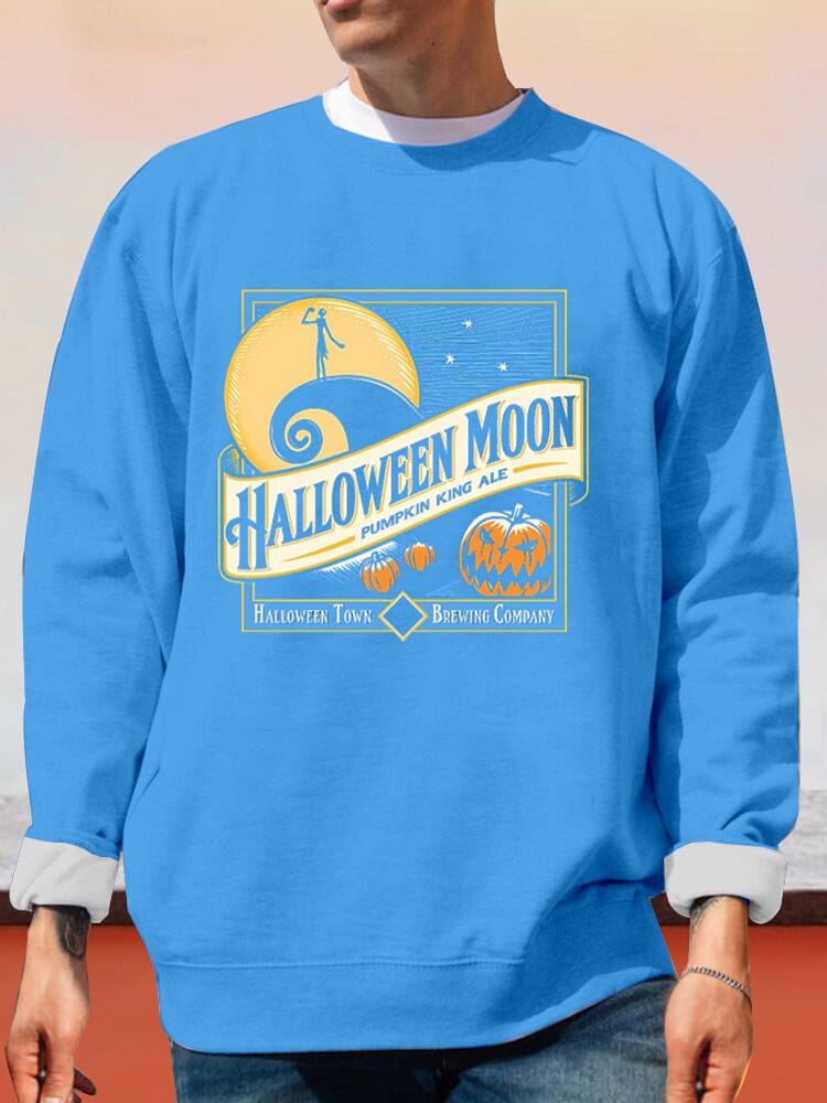 Casual Halloween Graphic Sweatshirt Hoodies coofandy Blue S 