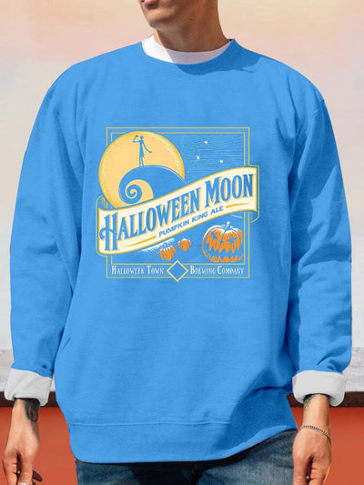 Casual Halloween Graphic Sweatshirt Hoodies coofandy Blue S 
