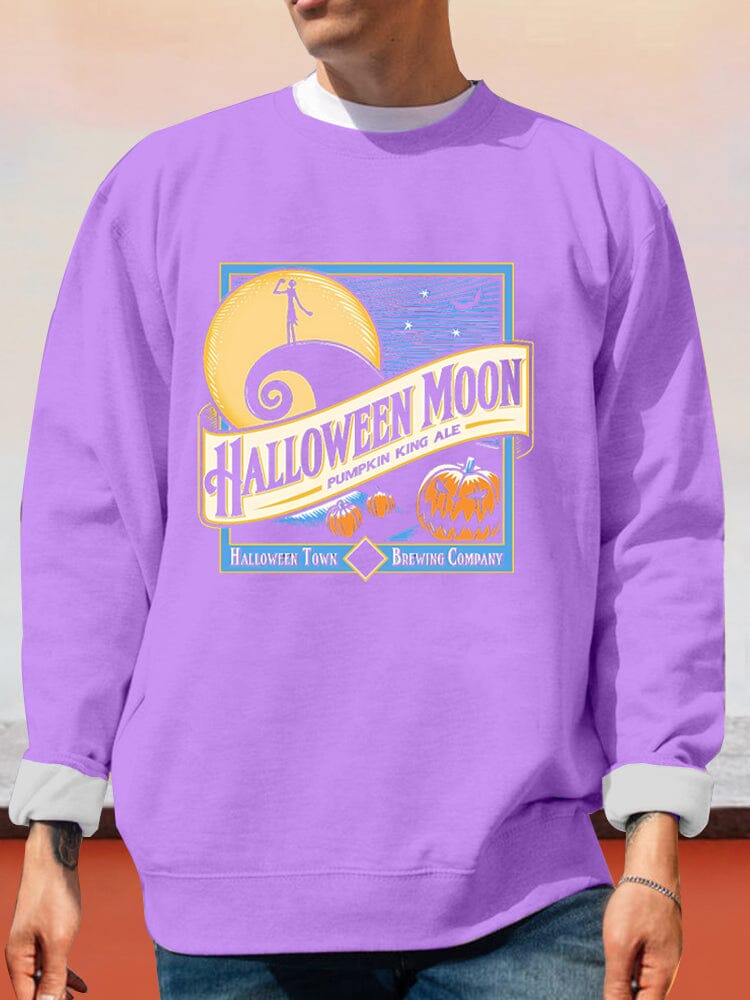 Casual Halloween Graphic Sweatshirt Hoodies coofandy Purple S 