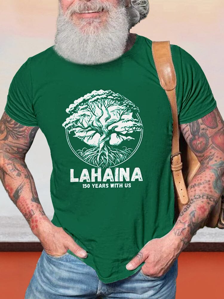 Casual Lahaina Graphic T-shirt T-shirt coofandy Green S 