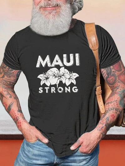 Casual Maui Printed T-shirt T-shirt coofandy Black S 