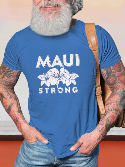 Casual Maui Printed T-shirt T-shirt coofandy Blue S 