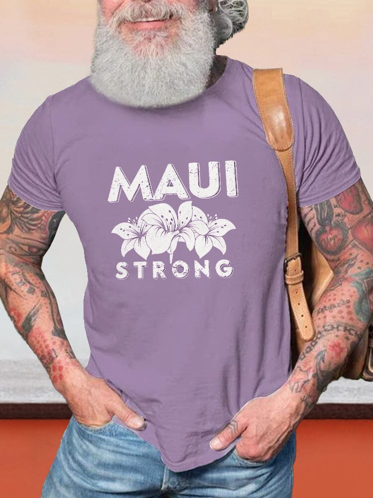 Casual Maui Printed T-shirt T-shirt coofandy Lavender S 