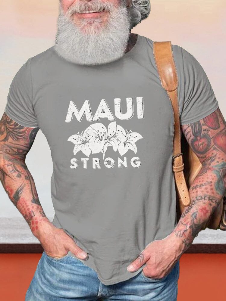 Casual Maui Printed T-shirt T-shirt coofandy Grey S 