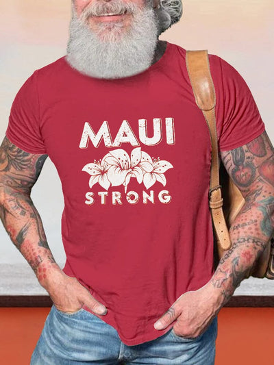 Casual Maui Printed T-shirt T-shirt coofandy Red S 