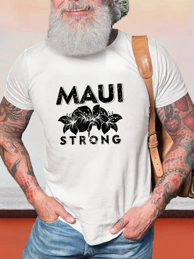 Casual Maui Printed T-shirt T-shirt coofandy White S 