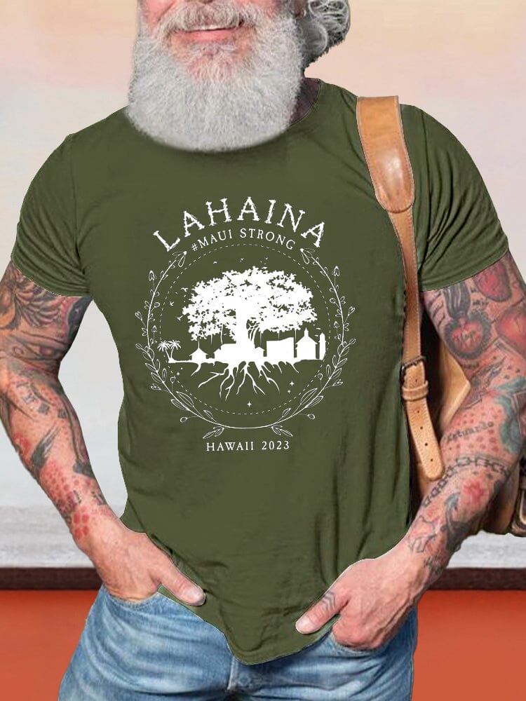 Cozy Lahaina Graphic T-shirt T-shirt coofandy Army Green S 