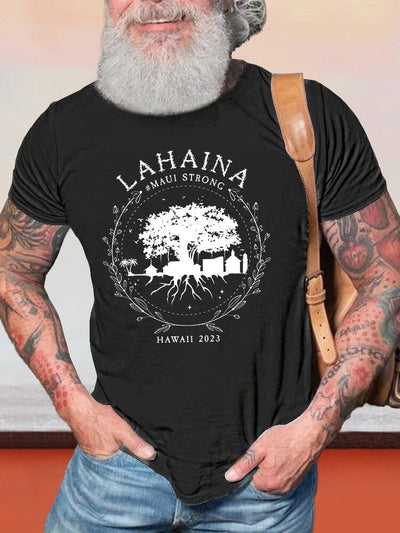 Cozy Lahaina Graphic T-shirt T-shirt coofandy Black S 