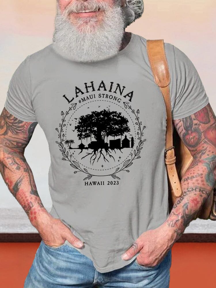 Cozy Lahaina Graphic T-shirt T-shirt coofandy Grey S 