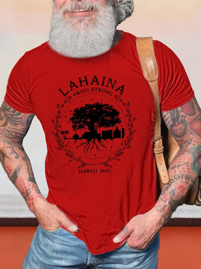 Cozy Lahaina Graphic T-shirt T-shirt coofandy Red S 