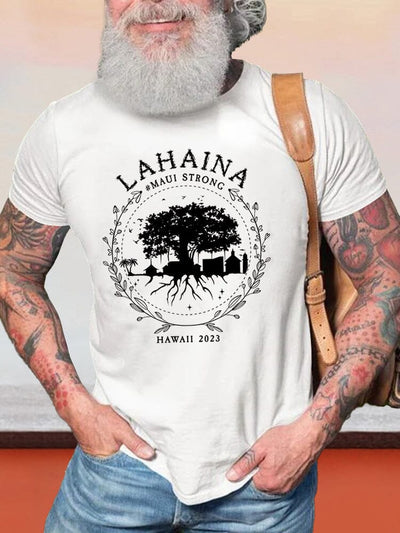 Cozy Lahaina Graphic T-shirt T-shirt coofandy White S 