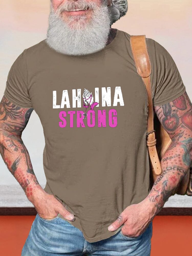 Casual Lahaina Strong Printed T-shirt T-shirt coofandy Brown S 
