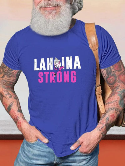 Casual Lahaina Strong Printed T-shirt T-shirt coofandy Dark Blue S 