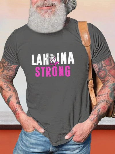 Casual Lahaina Strong Printed T-shirt T-shirt coofandy Dark Grey S 