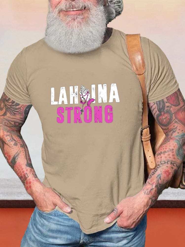 Casual Lahaina Strong Printed T-shirt T-shirt coofandy Khaki S 