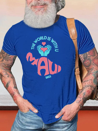Casual Maui Blessing Printed T-shirt T-shirt coofandy Dark Blue S 