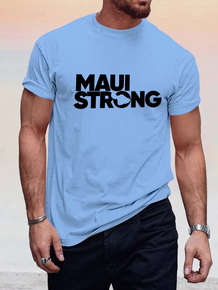 Casual Maui Print T-shirt T-shirt coofandystore Blue S 