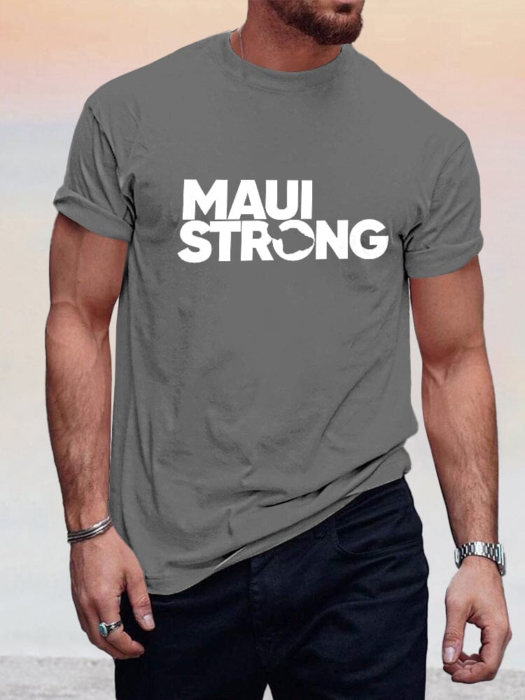Casual Maui Print T-shirt T-shirt coofandystore Dark Grey S 