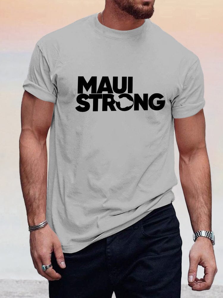 Casual Maui Print T-shirt T-shirt coofandystore Light Grey S 
