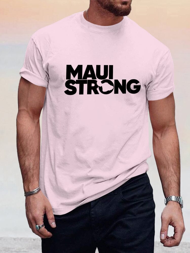 Casual Maui Print T-shirt T-shirt coofandystore Pink S 