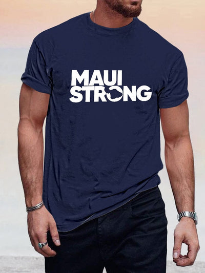 Casual Maui Print T-shirt T-shirt coofandystore Navy Blue S 