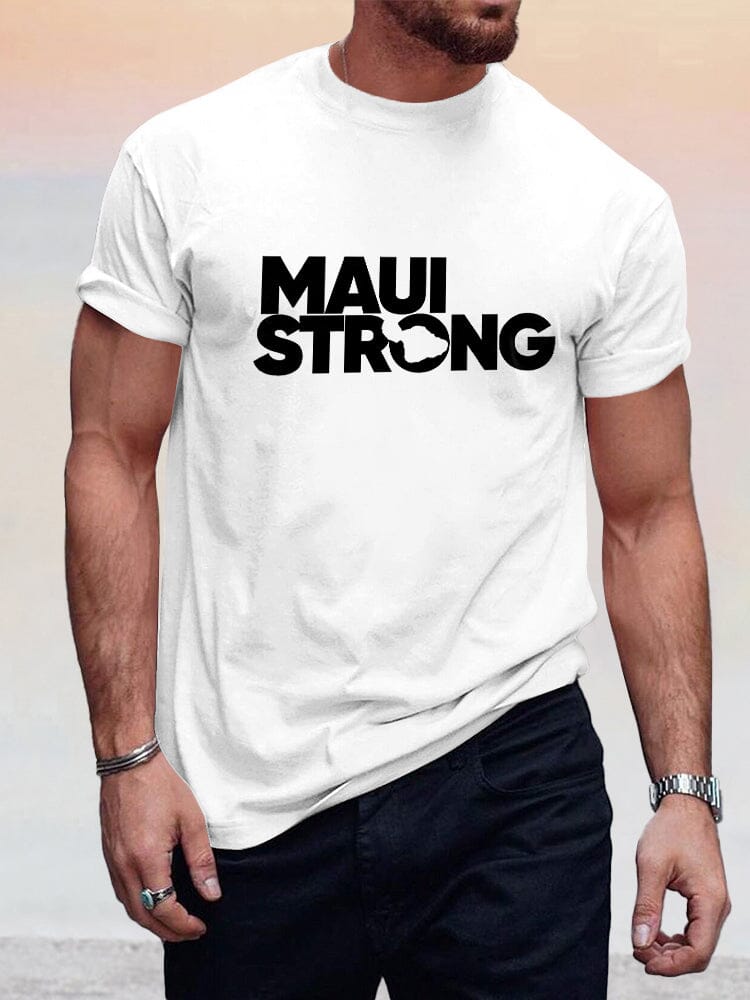Casual Maui Print T-shirt T-shirt coofandystore White S 