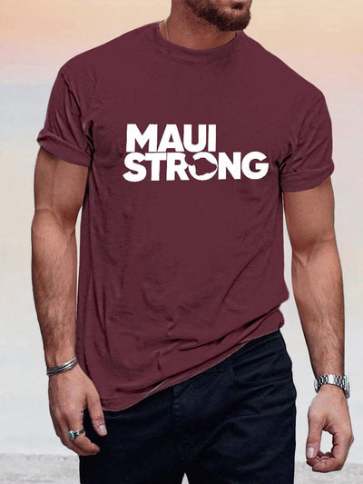 Casual Maui Print T-shirt T-shirt coofandystore Wine Red S 