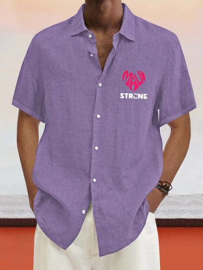 Cozy Maui Print Cotton Linen Shirt Shirts coofandystore Purple S 