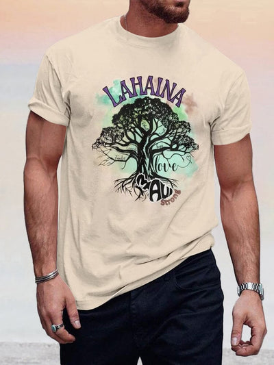Casual Lahaina Graphic T-shirt T-shirt coofandystore Khaki S 