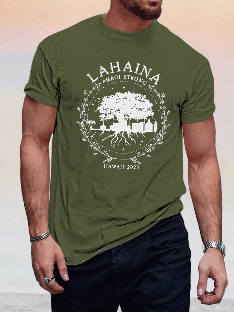 Casual Maui Strong Graphic T-shirt T-shirt coofandystore Army Green S 