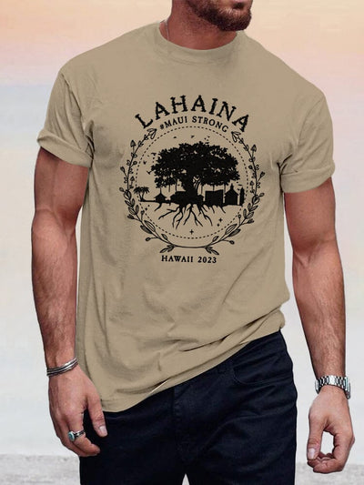 Casual Maui Strong Graphic T-shirt T-shirt coofandystore Khaki S 