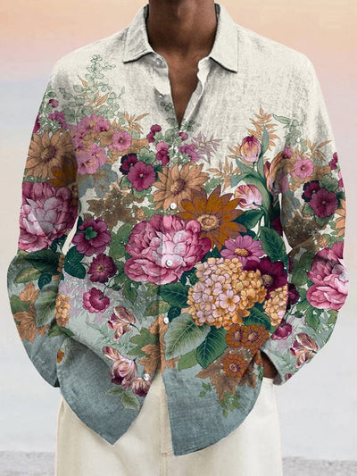 Comfy Floral Cotton Linen Shirt Shirts coofandystore PAT3 S 