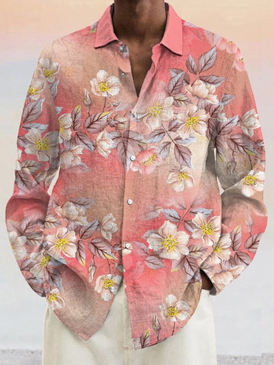 Comfy Floral Cotton Linen Shirt Shirts coofandystore PAT6 S 