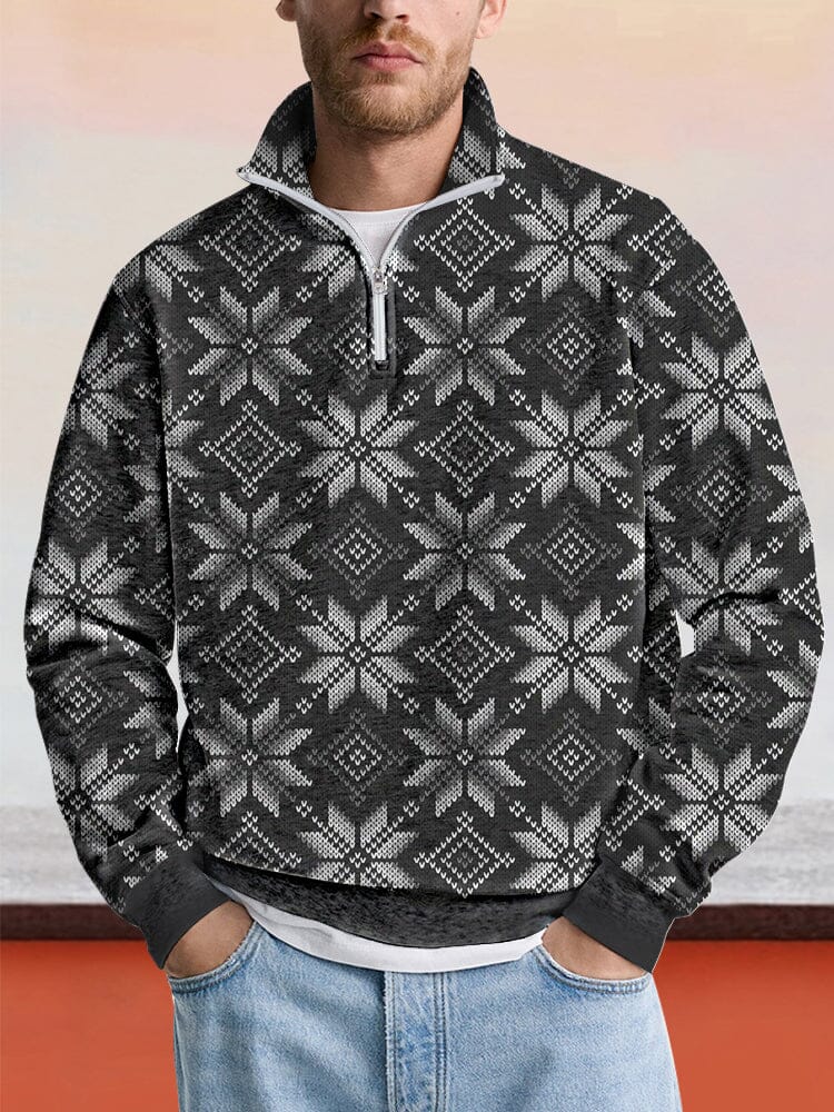 Cozy Abstract Graphic Sweatshirt Hoodies coofandy Black S 