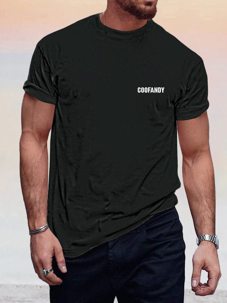 Casual Simple Logo T-shirt T-Shirt coofandystore Black S 