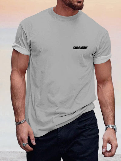 Casual Simple Logo T-shirt T-Shirt coofandystore Grey S 