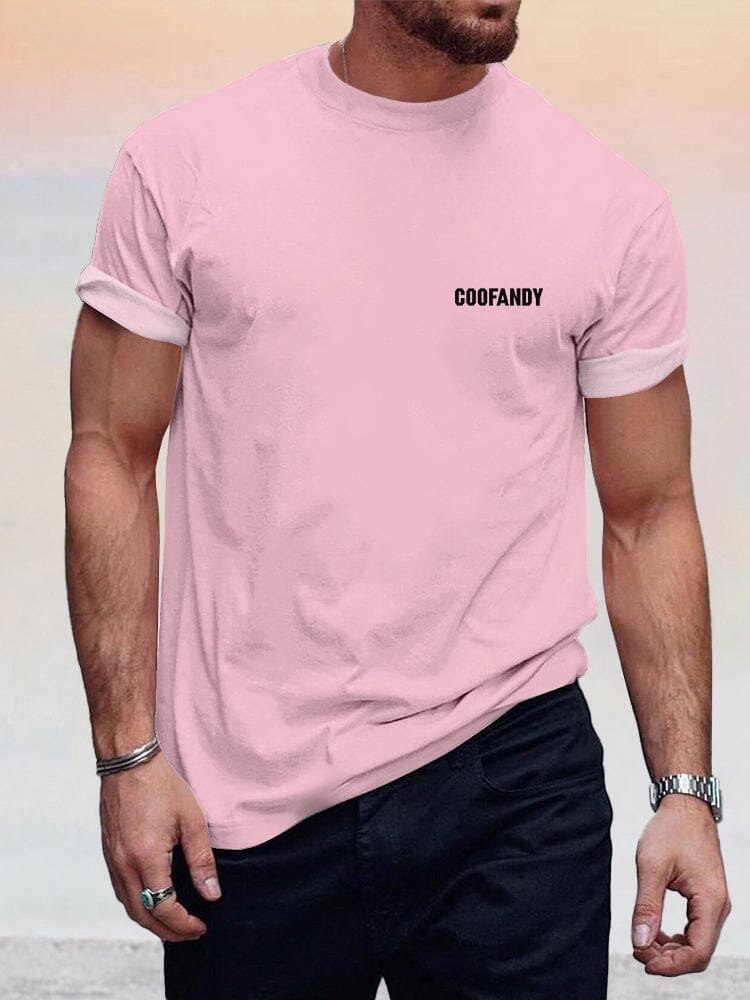 Casual Simple Logo T-shirt T-Shirt coofandystore Pink S 