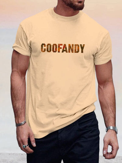 Cozy Basic Logo Print T-shirt T-Shirt coofandystore Khaki S 
