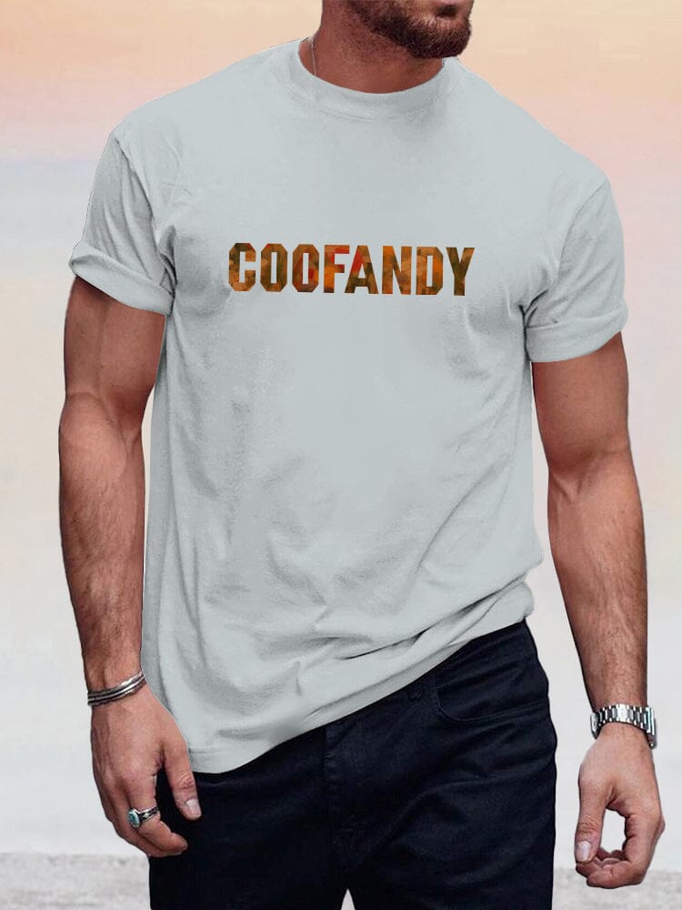 Cozy Basic Logo Print T-shirt T-Shirt coofandystore Grey S 