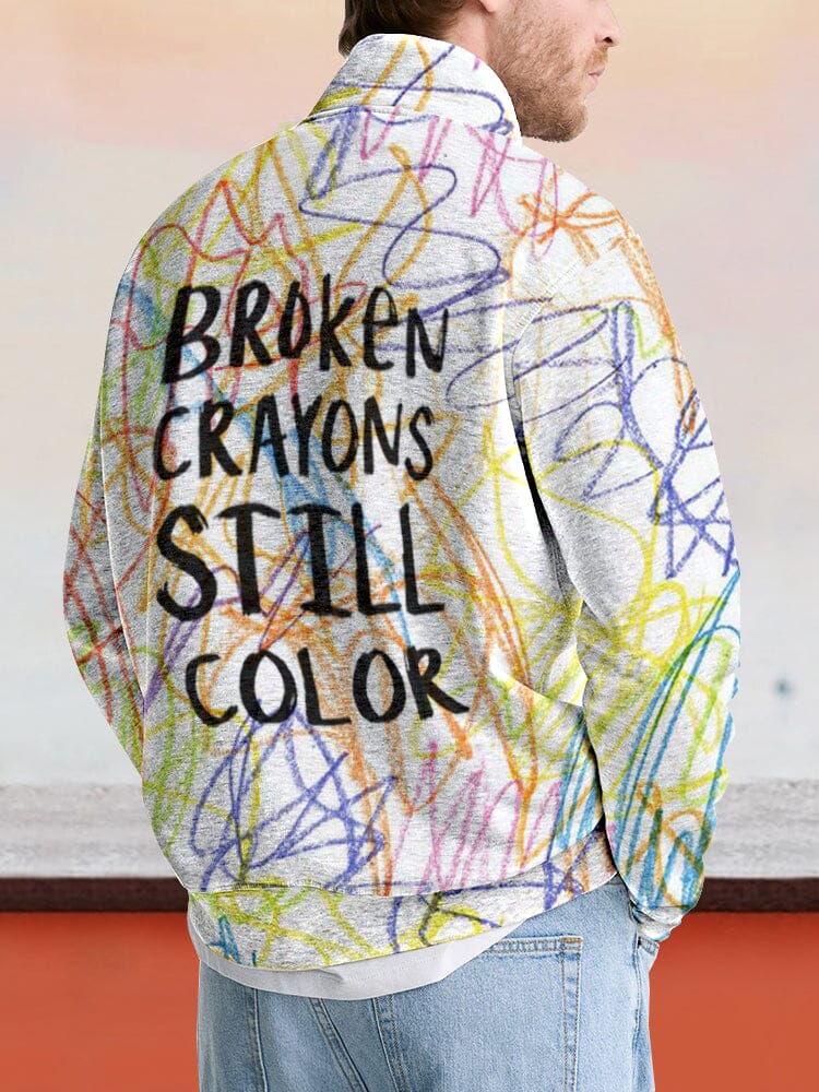 Broken Crayons Still Color Graphic Sweatshirt Hoodies coofandy 