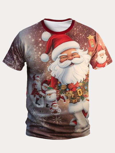 Creative Santa Claus Printed T-shirt T-Shirt coofandy PAT1 S 
