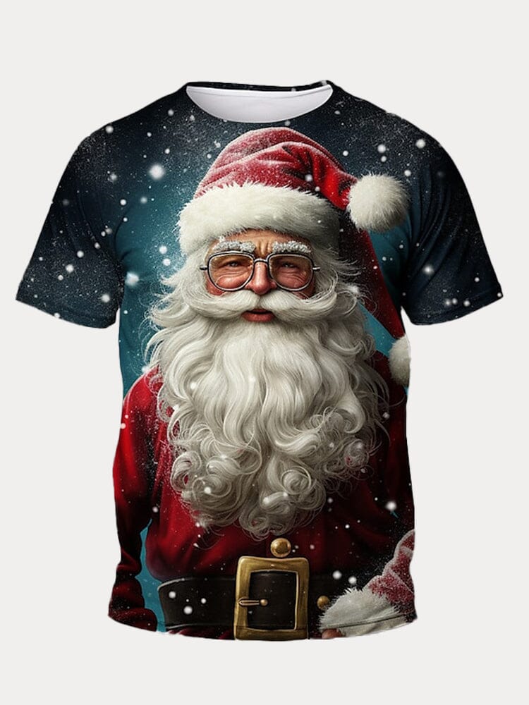 Creative Santa Claus Printed T-shirt T-Shirt coofandy PAT2 S 