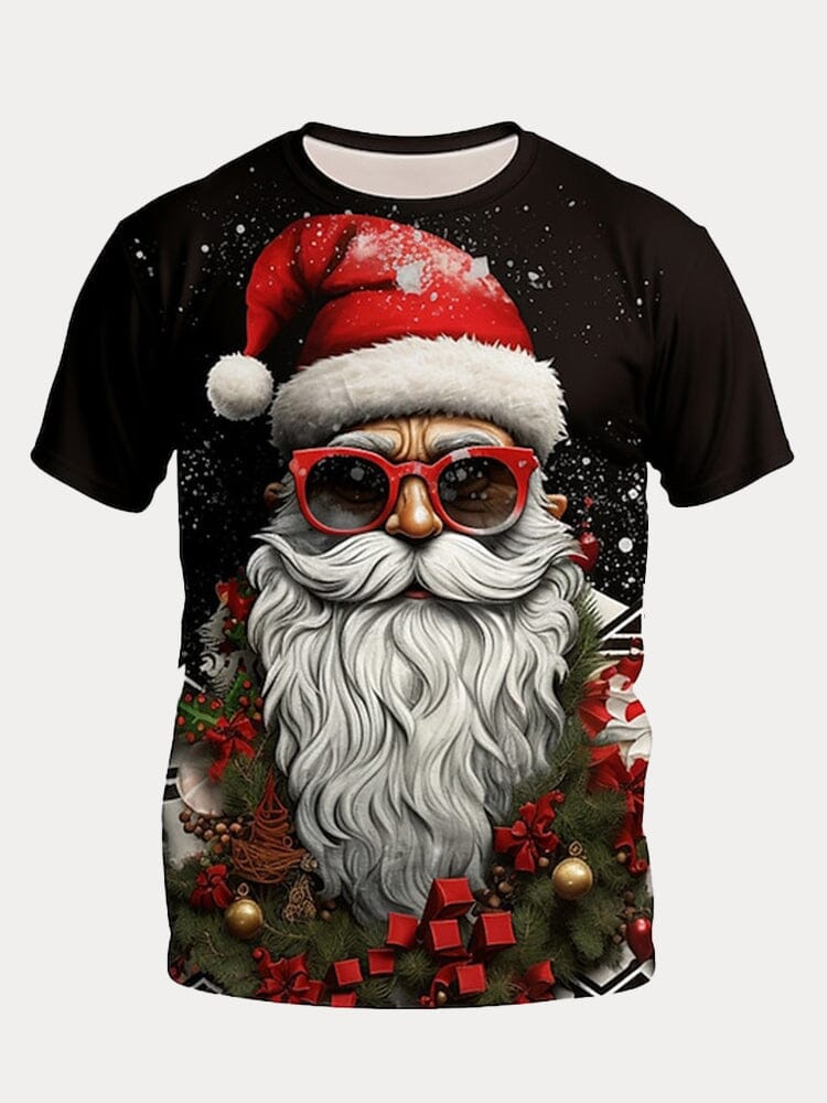 Creative Santa Claus Printed T-shirt T-Shirt coofandy PAT4 S 