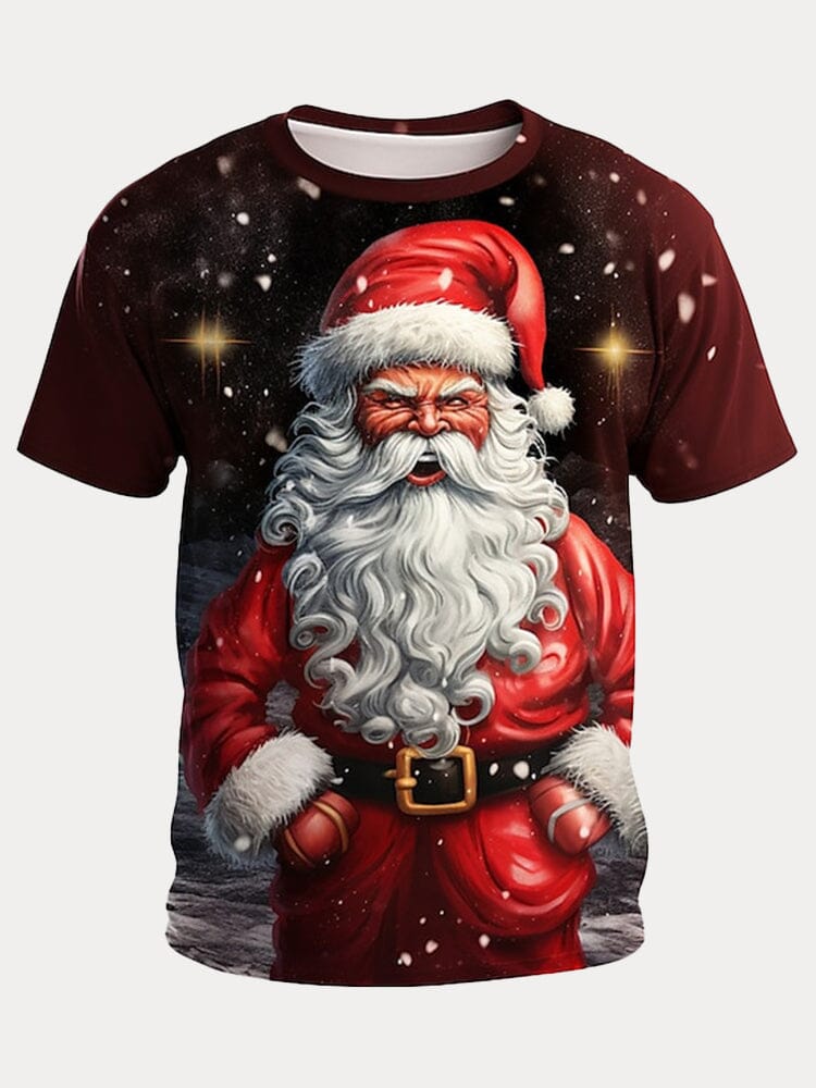 Creative Santa Claus Printed T-shirt T-Shirt coofandy PAT5 S 