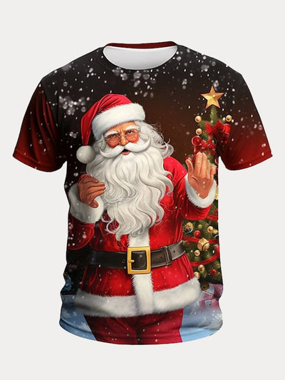 Creative Santa Claus Printed T-shirt T-Shirt coofandy PAT6 S 