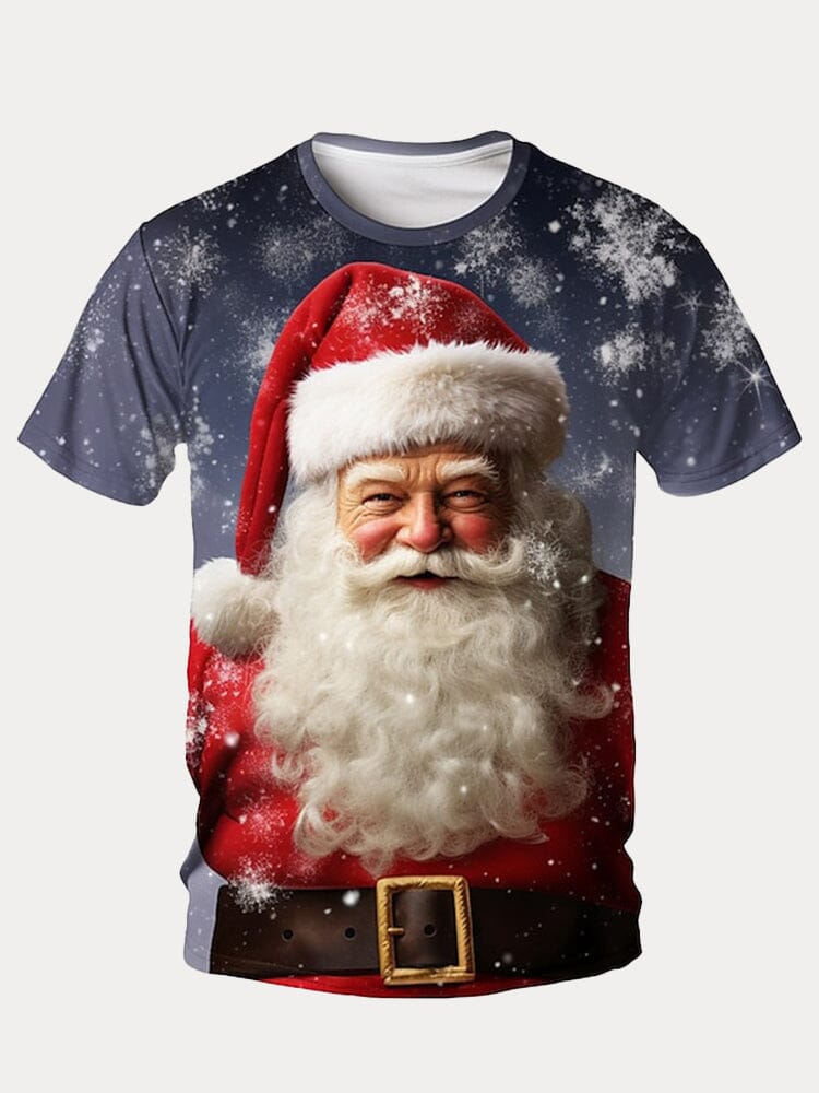 Creative Santa Claus Printed T-shirt T-Shirt coofandy PAT7 S 