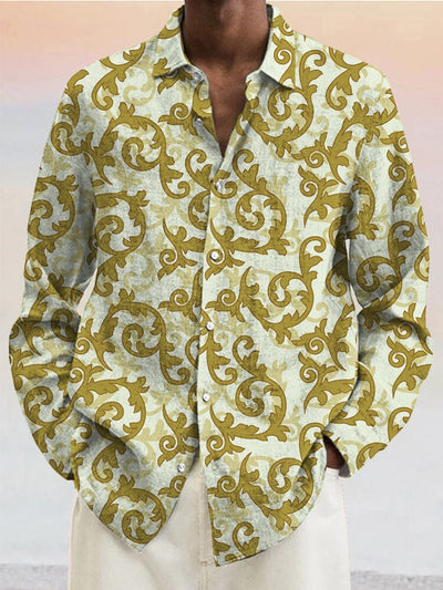 Luxury Retro Printed Cotton Linen Shirt Shirts coofandy PAT3 S 