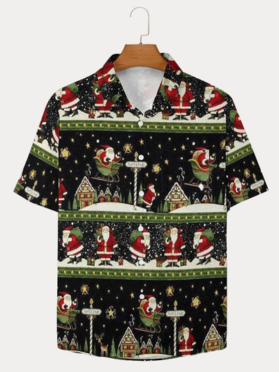 Funny Christmas Graphic Cotton Linen Shirt Shirts coofandy PAT3 S 
