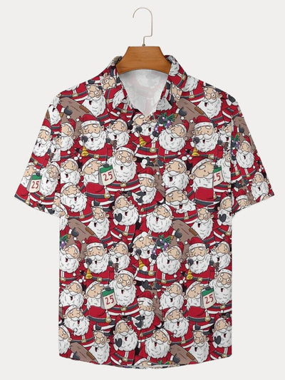 Funny Christmas Graphic Cotton Linen Shirt Shirts coofandy PAT6 S 