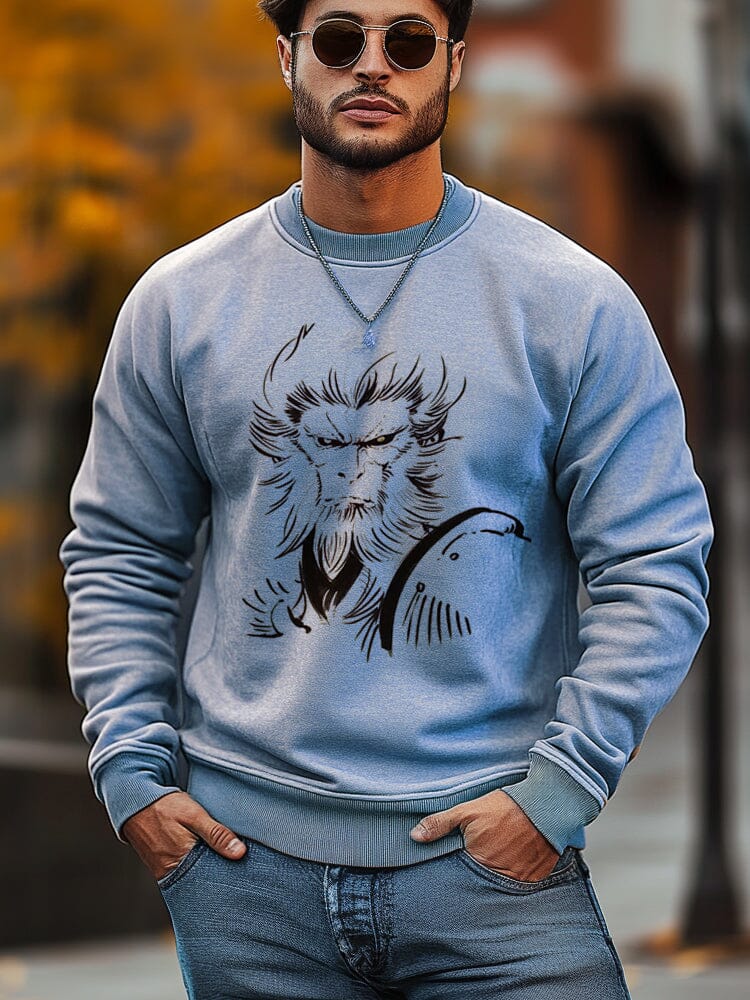 Essential Wukong Character Sweatshirt Sweatshirts coofandy Blue S 